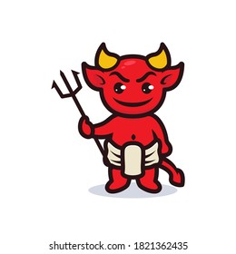 Cute baby devil Halloween mascot design