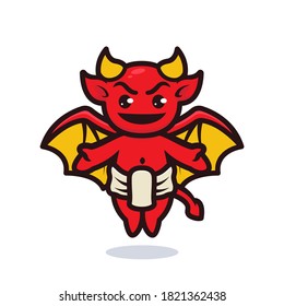 Cute baby devil Halloween mascot design