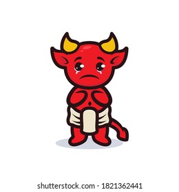 Cute baby devil Halloween mascot design