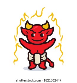 Cute baby devil Halloween mascot design