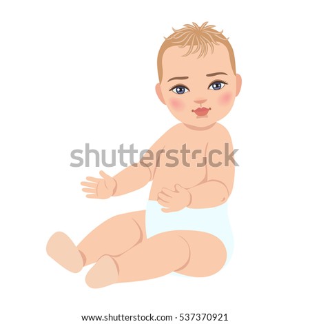 Cute Baby Diaper Child First Year Stock Vector Royalty Free