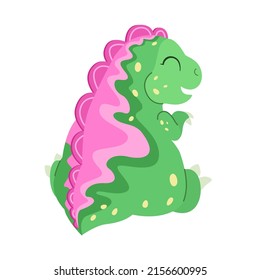 Cute Baby Dino character in cartoon style. Isolated vector.