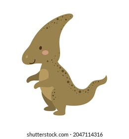 Cute baby dino in scandinavian style. Cartoon dinosaurs animal for kids cards, baby shower, t-shirt, birthday invitation, house interior. Bohemian childish vector illustration.