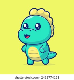 Cute Baby Dino Standing Cartoon Vector Icon Illustration.
Animal Nature Icon Concept Isolated Premium Vector. Flat
Cartoon Style