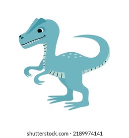 Cute baby dinosaur. Allosaurus dinosaur vector illustration isolated on white background.