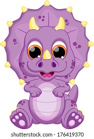 Cute baby dinosaur cartoon