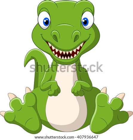 Cute Baby Dinosaur Cartoon Stock Vector Royalty Free 407936647