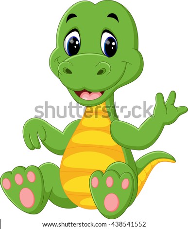 Cute Baby Dinosaur Cartoon Stock Vector Royalty Free 438541552
