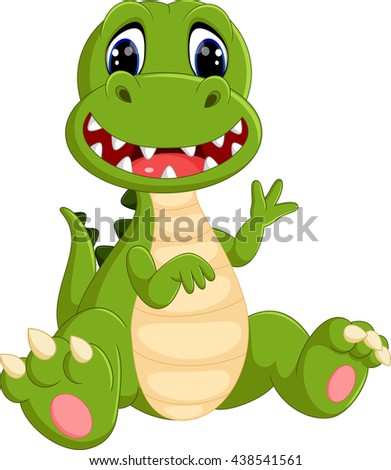 Cute Baby Dinosaur Cartoon Stock Vector Royalty Free 438541561