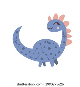 Cute baby dinosaur design. Vector illustration on isolated background.