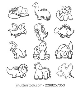
cute baby dinosaur flat design