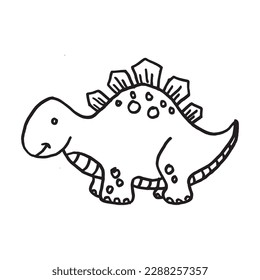 
cute baby dinosaur flat design