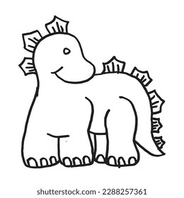 
cute baby dinosaur flat design