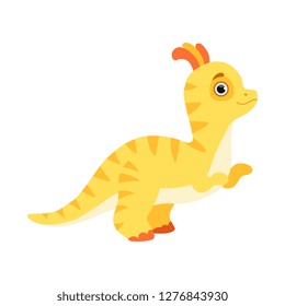 Cute baby dinosaur, funny dino cartoon character vector Illustration