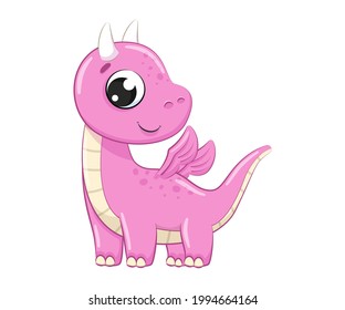 Cute baby dinosaur illustration. Vector illustration for baby shower, greeting card, party invitation, fashion clothes t-shirt print.