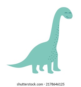 Cute baby dinosaur. Prehistoric cartoon character. Vector illustration.
