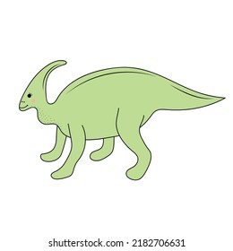 Cute baby dinosaur. Prehistoric character in doodle style. Vector illustration.