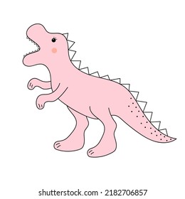 Cute baby dinosaur. Prehistoric character in doodle style. Vector illustration.