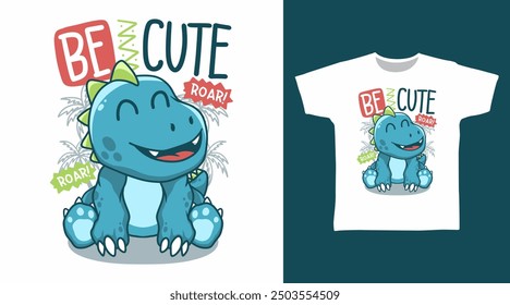 Cute Baby Dinosaur Vector Illustration T shirt Designs.