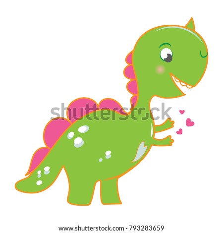 Cute Baby Dinosaur Vector Illustration Can Stock Vector Royalty