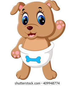 Cute baby dog cartoon