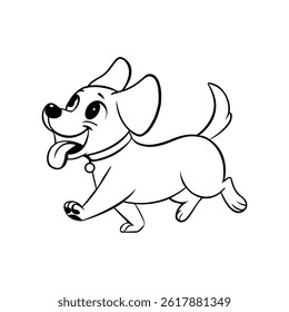 Cute Baby dog Coloring Page for kids isolated on white background