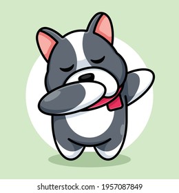 Cute baby dog dabbing cartoon