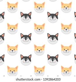 Cute baby dog face pattern
