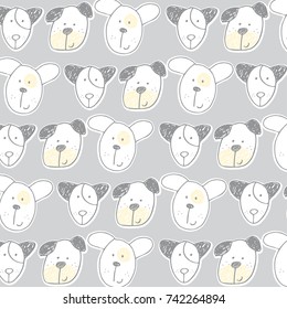 Cute baby dog pattern vector illustration.