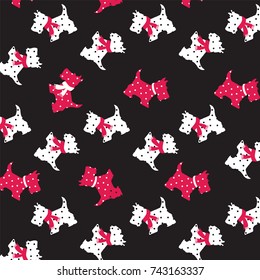 Cute baby dog pattern vector illustration.