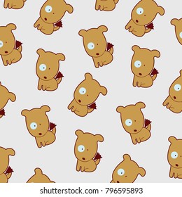 
Cute baby dog pattern vector illustration.