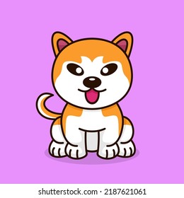 Cute baby dog premium vector illustration