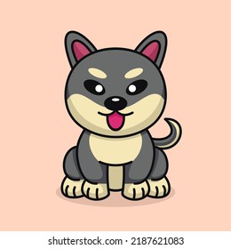 Cute baby dog premium vector illustration