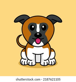 Cute baby dog premium vector illustration