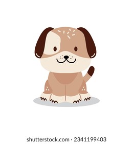 Cute Baby Dog Vector Illustration