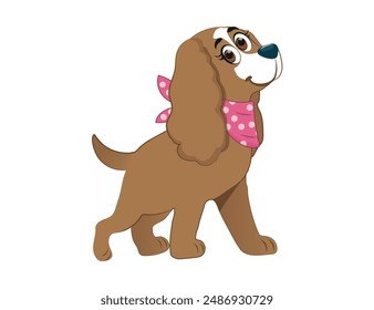 Cute baby dog. Vector illustration for baby shower, greeting card, party invitation, fashion clothes t-shirt print.