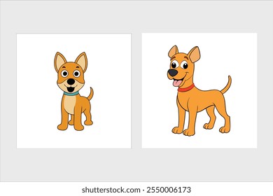 Cute baby dog vector illustration icons