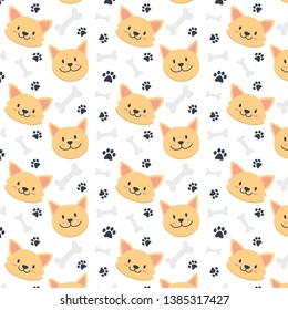 Cute baby dogs face pattern