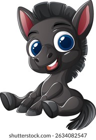 Cute baby donkey with big eyes and smile