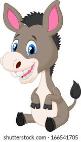 Cute baby donkey cartoon