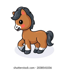 Cute baby donkey cartoon posing