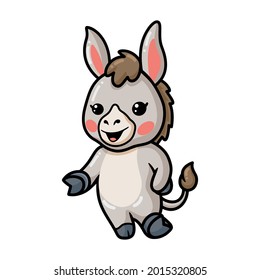 Cute baby donkey cartoon presenting