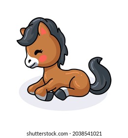 Cute baby donkey cartoon sitting