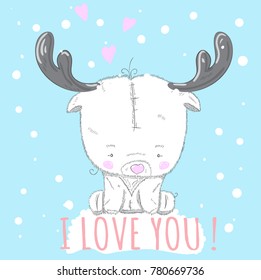 cute baby, the baby Doodle illustration cute animal, vintage hand drawn illustrations, elegant deer, vector isolated animals, girl fashion, clothing or other purposes, vector, Princess cartoon printin