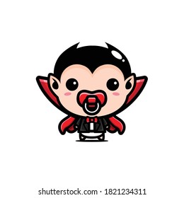 cute baby dracula vector design