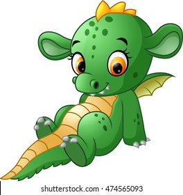 Cute Baby Dragon Stock Illustration 474565054