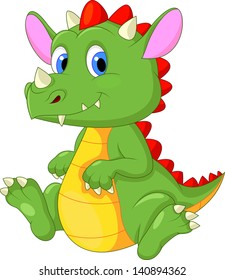 Cute baby dragon cartoon