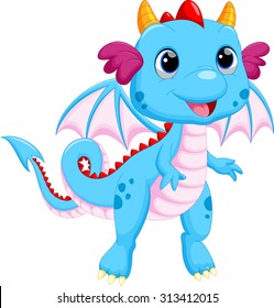 Cute baby dragon cartoon
