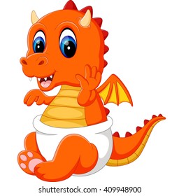 Cute baby dragon cartoon