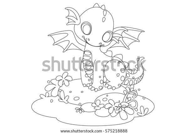 Cute Baby Dragon Cartoon Drawing Color Royalty Free Stock Image